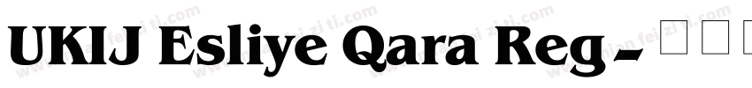 UKIJ Esliye Qara Reg字体转换